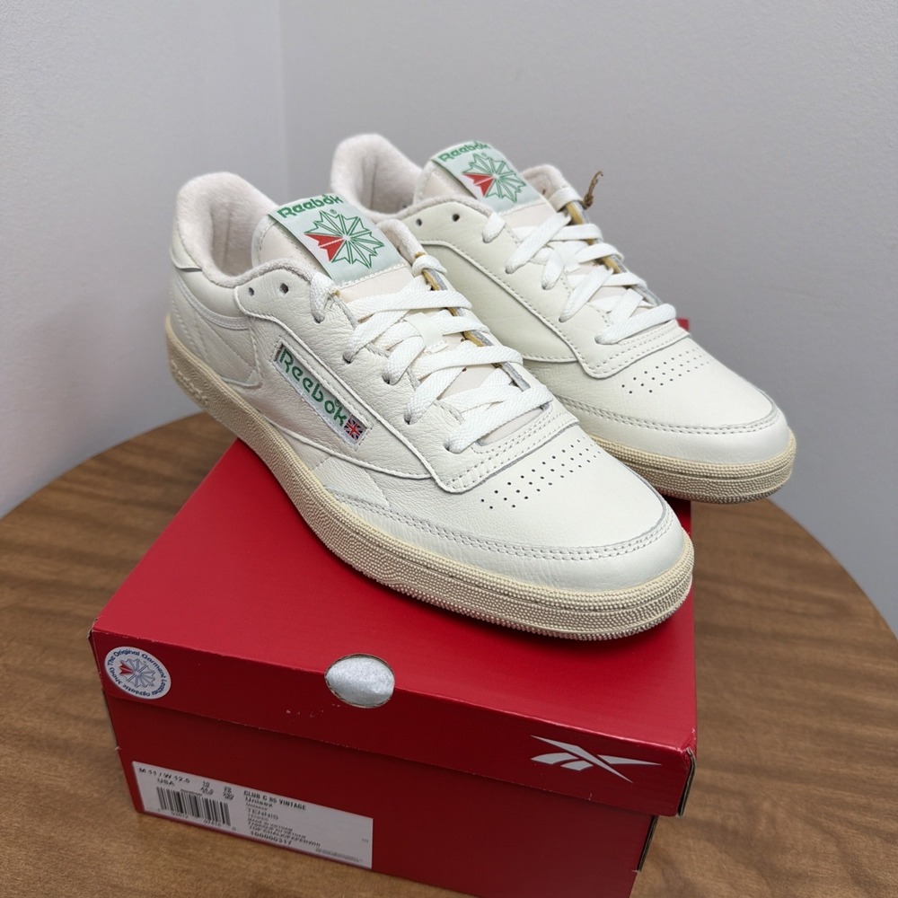 Men Reebok Club C 85 Vintage Shoes Sneakers Chalk White Green Size‎ 11 100000317